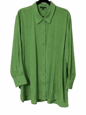 Universal Standard Green Button-Up Blouse 14-16 NWOT